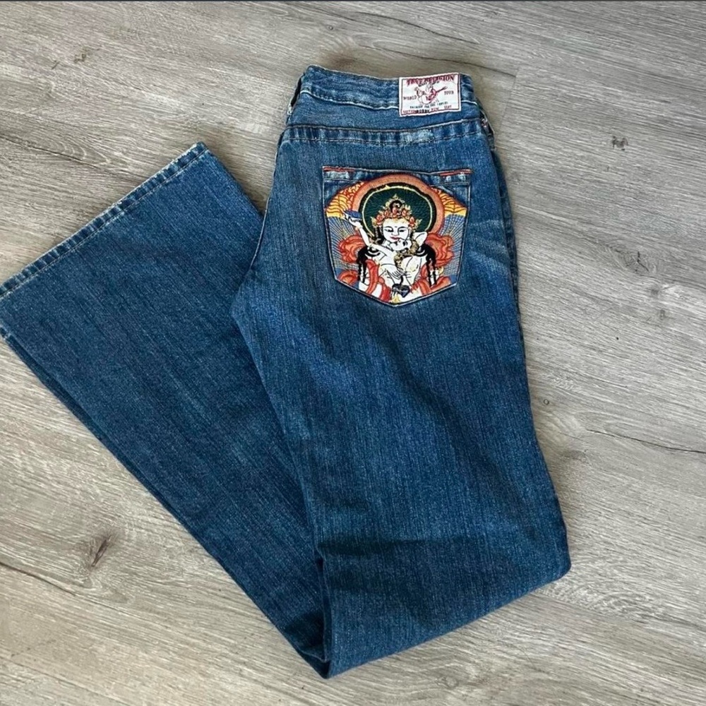 True Religion Buddha Embroidery Denim Jeans